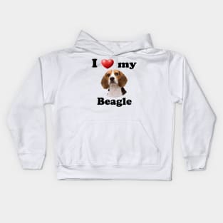 I Love My Beagle Kids Hoodie